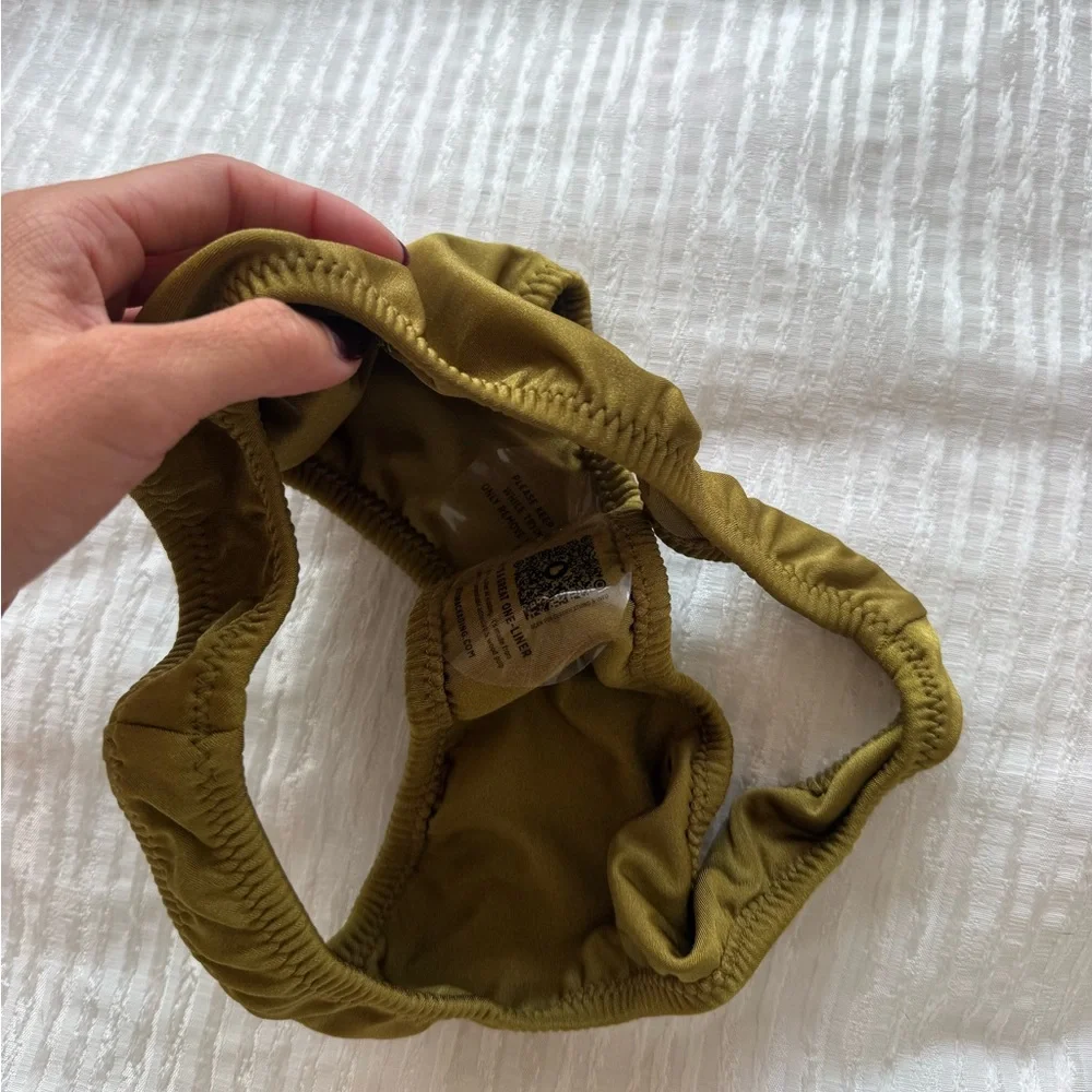 Loleia swimsuit bottoms “a side of olives - scrunchie bottoms”